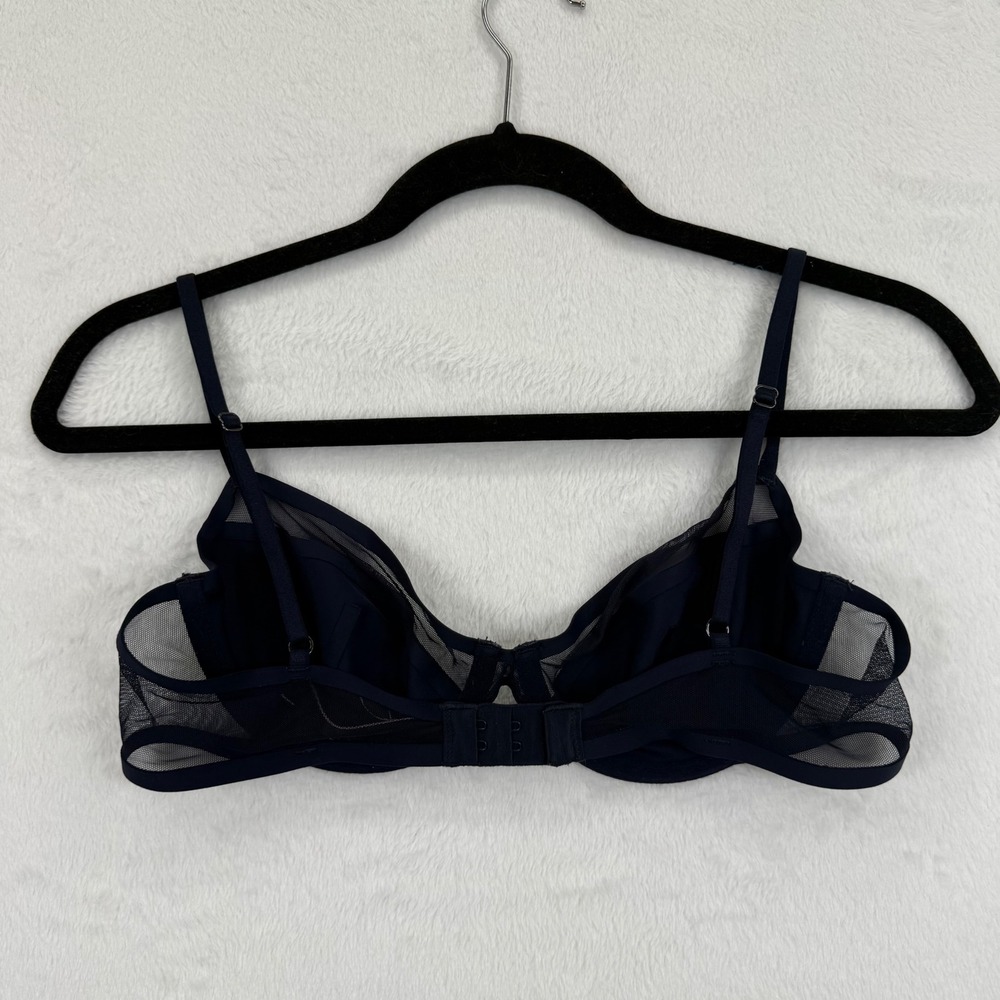 Victoria's Secret Unlined Demi Bra Navy Blue Mesh… - image 2